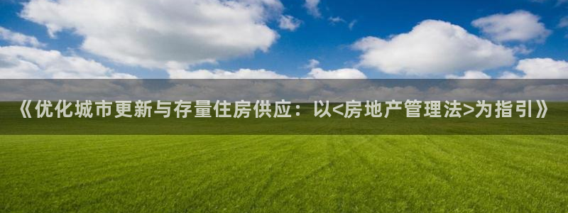 南京天狮娱乐会所：《优化城市更新与存量住房供应：以<房地产管