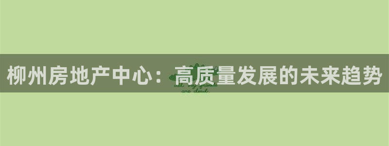 天狮娱乐招商：柳州房地产中心：高质量发展的未来趋势